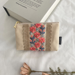 インド刺繍リボンのミニポーチ