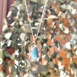 《silver925》flower necklace ❃ turquoise＊