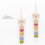 Ribbon＆Colorful Jewel(1025) ピアス/イヤリング/ノンホールピアス/樹脂ピアス