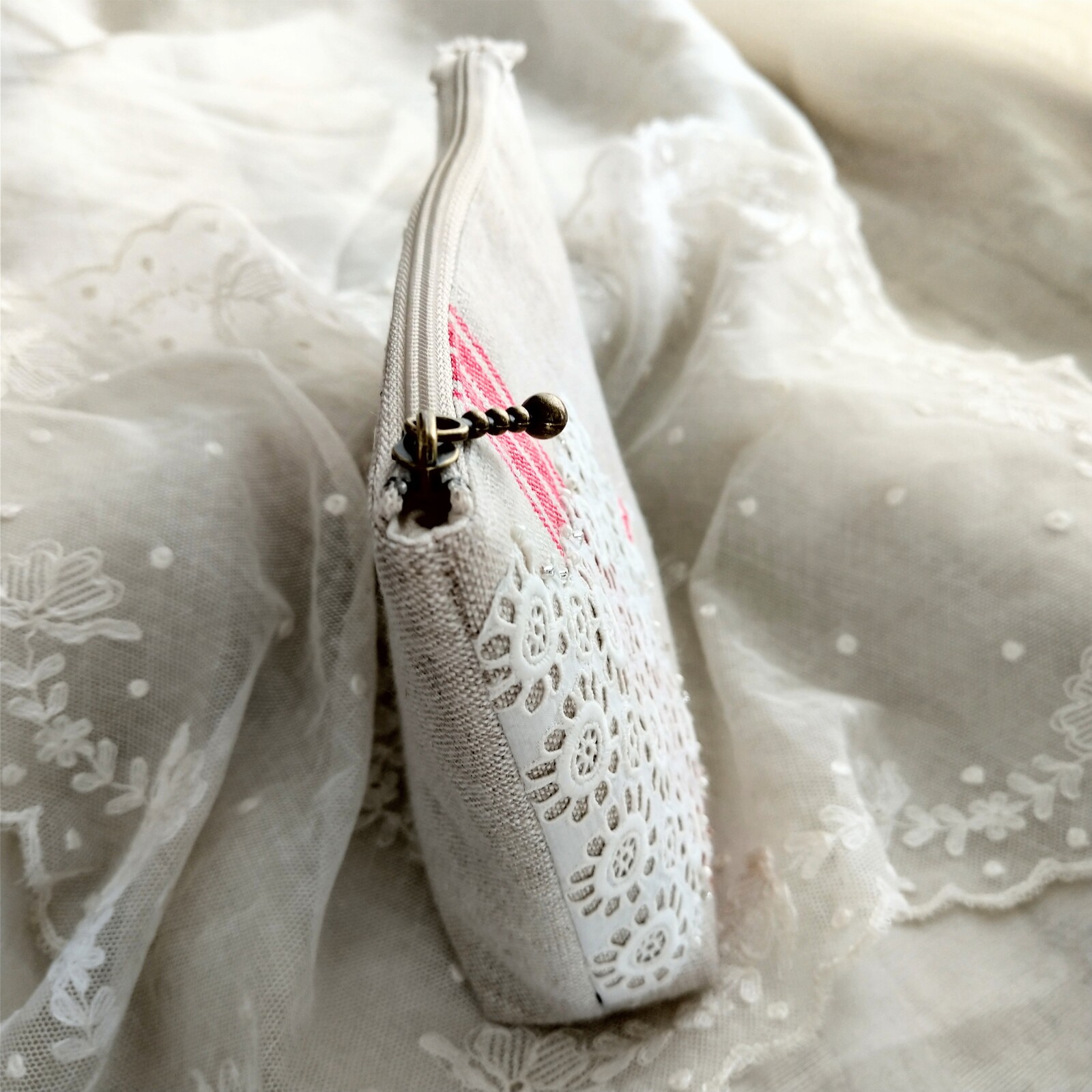 アンティークレース*フランスリネン*ポーチ - linge＊CRAFT 