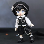 服  パンツ　帽子　オビツ11  ねんどろいどどーる　ピコドー9 ピコニーモP ドール　人形　着せ替え　黒