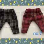 ねんどろいどどーる　服　ズボン　2枚セット　黒チェック柄と赤チェック柄no.7