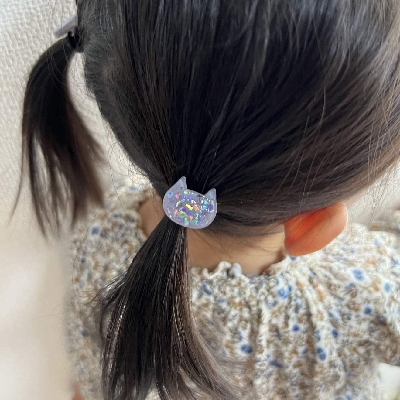 レジン ヘアゴム 猫 子ども用 くすみピンク - etincellesp | minne