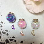 月と星の夜空ピアス