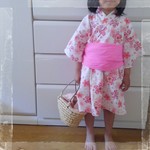 浴衣ワンピース桜柄*受注販売80～90*