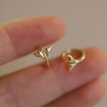 S925純銀製 人魚姫　ミニフープピアス　カジュアル　シンプル　K18　ワンタッチ