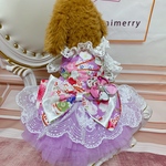 犬猫うさちゃん服　晴れ着の和風ワンピース　♡パープル♡