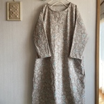 綿麻のドロップショルダーワンピース