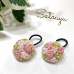 ぷっくり小花いっぱいのminiヘアゴムセット　サクラサク