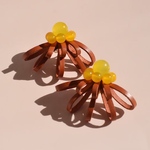 Sucre【レザーピアス/イヤリング】“yellow brown”