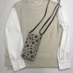 桜 京都手捺染 スマホショルダーバッグ