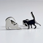サージカルステンレス ピアス 金属アレルギー対応 猫 つけっぱなし入浴OK