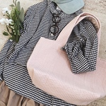 サクラ色　ヌビバッグ　たっぷり トートバッグ　ピンク　リビー　フレンチパステル　check＆stripe