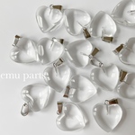transparent heart charm 4p