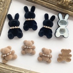 再入荷【2点お選びください】浴衣♡推し活♡うさぎちゃん♡くまちゃん♡ラインストーン付きパーツ♡2点セット♡小物やアクセサリー作りにも♡