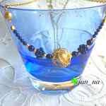 ラピスラズリとワイヤーボールのネックレス