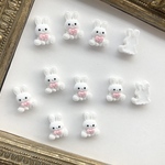 再入荷♡小さめ【5個セット】浴衣♡推し活♡うさぎちゃんリボン🎀デコパーツ♪キッズハンドメイド♡リボンのセンターや♡小物やアクセサリー作りにも♡5個セット