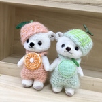 ハンドメイド　フルーツシリーズ　オレオレオレンジコスチューム小さなテディベア風クマぬいぐるみ🧸