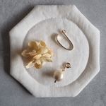 3way フラワーイヤーフック　(レモン)  片耳用