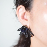 Sucre【レザーピアス/イヤリング】“black"