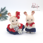 シルバニアファミリー　シルバニア　服　ドレス　トリコロールカラー　赤ちゃん服　セット