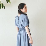 ﾓﾘﾉｶﾞｯｺｳ 新色❤︎ 半袖vネックロングワンピース (ライトブルー)