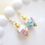 モザイクシェルの1粒ピアス/イヤリング✿マルチカラー