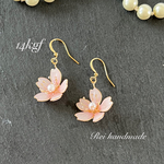 一輪桜のシンプルピアス14kgf ①  イヤリング変更無料（送料無料）