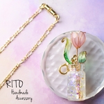 3段階♡色が変わる♡チューリップの一輪挿しネックレス(ディップアート)