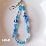 SALE✅ビーズストラップ💙スマホストラップ☺︎ハンドストラップ🔵ニコブルー/MIMI.☺︎