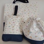 ちび恐竜柄入園入学3点セット(ネイビー)(Ａ)