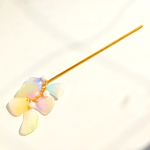 ＊虹色の花びらが舞う簪＊かんざしフラワーメルヘン 
