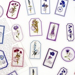 押し花風 フレーム フレークシール 30枚set《purple》 [F607]