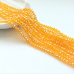 120個・3×4ｍｍ・オレンジAB・ファセットガラスビーズ・ボタンカット・23021701