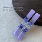 押し花 かすみ草 レジンヘアクリップ  