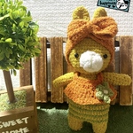 世界に一つ❣️ターバン付けた可愛いうさぎさん編みぐるみキーホルダー💕