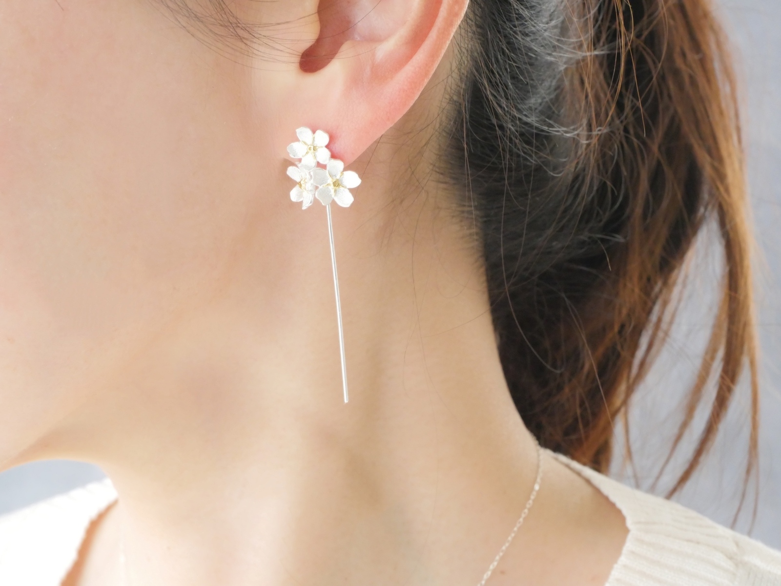 桜のピアス シルバー925 - Green Field | minne 国内最大級の