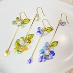【るぅ様専用】💙💜ぶどうのアシンメトリーピアス🍇