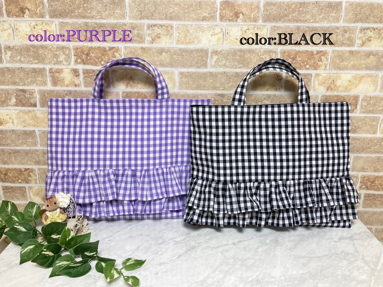 フリフリシリーズ4 チェック柄のゆめかわいい防災頭巾カバー／背もたれタイプ 受注製作フリフリシリーズ4 チェック柄のゆめかわいい防災頭巾カバー