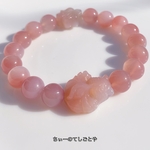 🆕春色♡オール塩源瑪瑙！チビ金魚＆エンドレスノット入りブレスレット