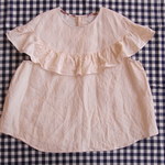 再販　LINEN サークルフリルチュニック *オフホワイト*　size FREE