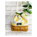 再販3✩.*˚春色ミモザ【グレー】🌷お弁当袋🌱巾着袋 🌱ランチバッグ  🌱入園準備にも🌸