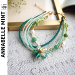 Annabelle mint【アナベル・ミント】#多連 #ブレスレット #パール #天然石