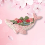 【受注製作】刺繍ブローチ「クジランド・お花見ver.2023」