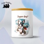 【 ヒーロー ボストンテリア 】 キャニスター　保存容器　お家用　プレゼント　犬　ペット　うちの子　犬グッズ