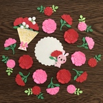 ペーパーフラワー＊カーネーション＊母の日＊ペーパークラフト＊クラフトパンチ＊かすみ草＊花束