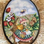 トールペイント作品　　森の中のネズミさん