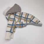 イタグレ服M チェック ネック付き パーカー 犬服