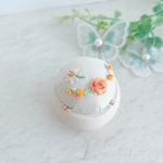 リボン刺繍のピンクッション