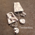 silverｘtrapezoid　イヤリング